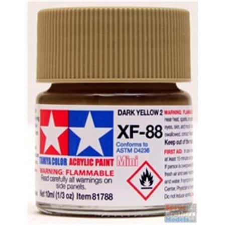 Tamiya Paint 10 ml Mini Acrylic Paint - Dark Yellow TAM81788